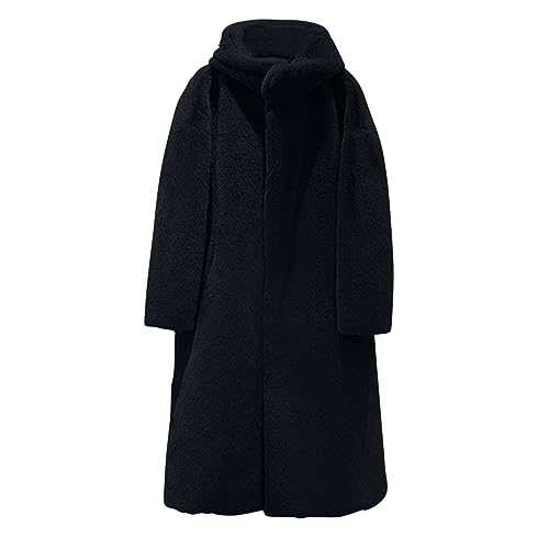 Womens Coats Sale Clearance Long Sleeve Solid Loose Oversized Plush Jackets Open Front Thick Soft Warm Winter Fluffy Coat Fleece Casual Jacket Jumper Outwear Pockets Sweatshirt Sweater