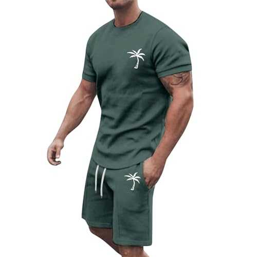 Uwdiohq Mens Short Sets Summer Fashion Luxurious Mens Shorts Swith Pocket Comfort Stripe Pattern Round Neck for Men Short Sleeve Various Graphic Casual Summer Outdoor Sports Hawaiian Beach Styles