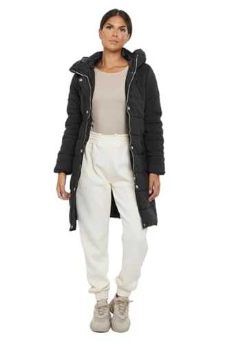Hamishkane® Hooded Full Sleeves Padded Puffer Jackets Women, Zipper Quilted Jacket Womens, Bodywarmer Winter Jackets for Women UK, Ladies Puffer Coat With Hood, Longline Quilted Coats for Women UK