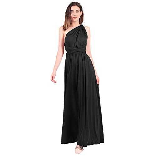 FYMNSI Women Multi Way Wrap Long Dress V-Neck Halter Backless Convertible Bandage Floor Length Maxi Gown for Wedding Bridesmaid Formal Party Pageant Cocktail Evening Prom Sundress