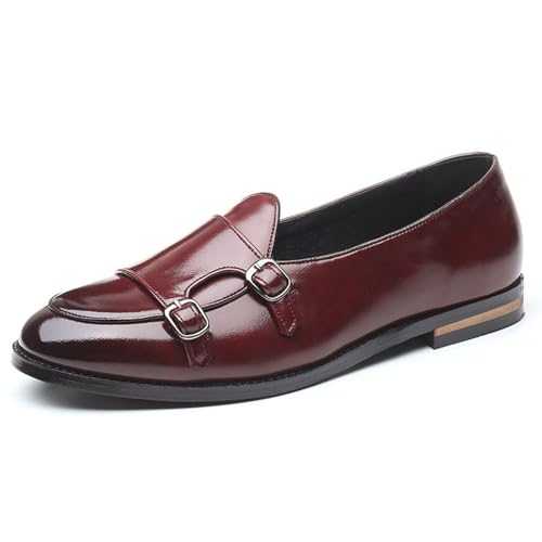 Men Loafers Patent Leather Business Foraml Dress Office Casual Slip on Oxford Shoes with Buckle