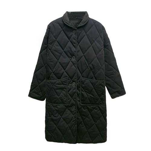 Fleece Jacket for Women Length Vintage Collar Quilted Jacket Loose Warm Cotton Padded Coat Insulated Winter Women