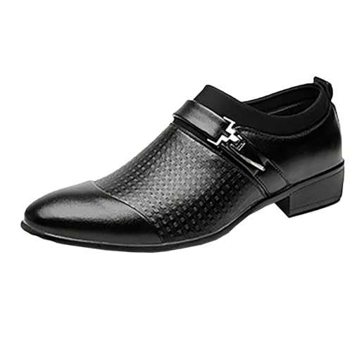 Men's Monk Shoes Formal Dress Shoes Fashion Single Buckle Business Leather Shoes Oxford Shoes for Men Wear-Resistant Driving Walking Mens Shoes Elegant Evening Party Pointed Toe Shoes