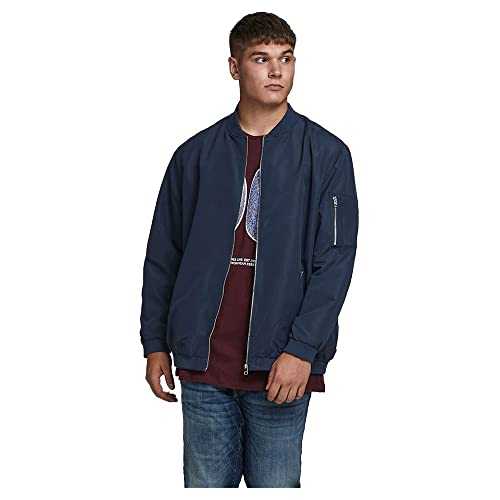 Jack & Jones Plus Men's Jjerush Ps Noos Bomber Jacket, Navy Blazer, 2XL UK