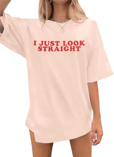 Lesbian Pride Shirt Women I Just Look Straight LGBT Tshirt Gay Pride Month Tee Funny Letter Print Casual Tops