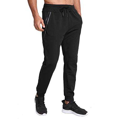 JustSun Tracksuit Bottoms for Men Joggers Slim Fit Jogging Bottoms Zip Pockets