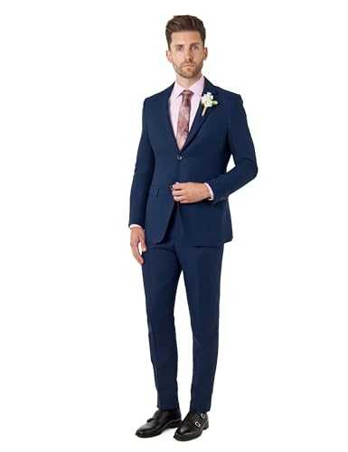 RAY Mens 100% Pure Linen 2 Piece Suit Light Weight Tailored Fit Summer Jacket Trouser