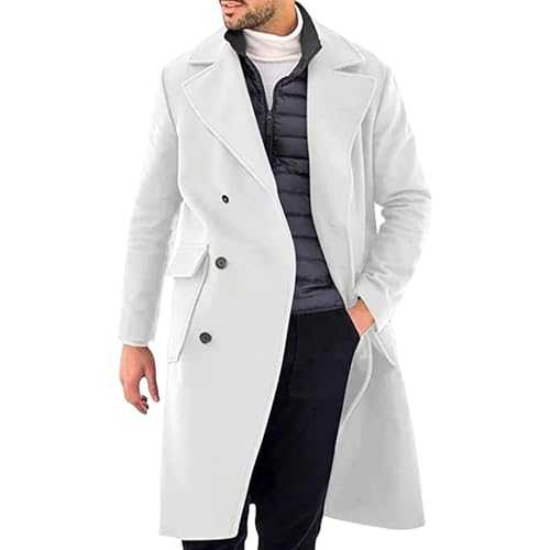 Men's Formal Trench Coat Warm Casual Overcoat Outwear Business Casual Outwear Slim Fit Trench Coat Casual Winter Business Slim Fit Jacket