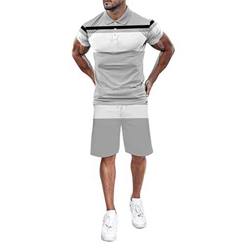 Mens 2 Piece Outfits Shorts Casual Athletic Suit Sweatsuit Sportswear Casual Tracksuit Loungewear Set