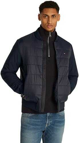 Tommy Hilfiger Men's Cl Mixed Media Bomber Jacket