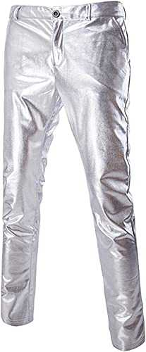 PARKLEES Mens Night Club Metallic Gold Suit Pants/Straight Leg Trousers
