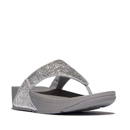 Women's Lulu Crinkled-Shimmer Toe-Post Sandals