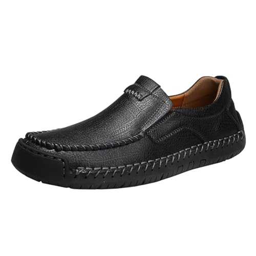 JiuQing Men's Slip-On Dress Shoes Casual Loafers Soft Bottom Work Walking Leather Shoes