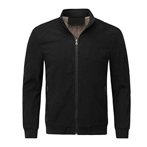 YOUTHUP Mens Bomber Jacket Micro Fleece Lined Spring Casual Cargo Windbreaker Jacket