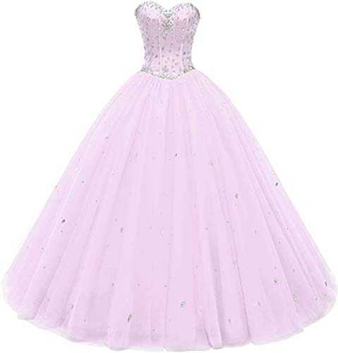 Likedpage Women's Sweetheart Ball Gown Tulle Quinceanera Dresses Prom Dress