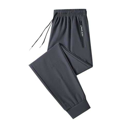 Loose Track Suit Bottoms For Men Uk Cool Tracksuit Trousers For Large Men Loose Fit Trousers With Zipper Pockets Pants Quick Drying Sweatpants Thin Stretch Activewear Running Jogging Bottoms