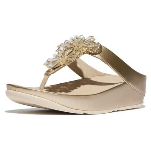 Women's Rumba Starburst-Bead Metallic Toe-Post Sandals