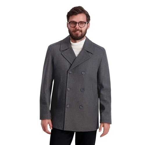 Nautica Men's Big and Tall Melton Double-Breasted Peacoat