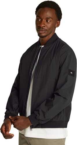 Tommy Hilfiger Men’s Branded Bomber Jacket with Baseball Collar
