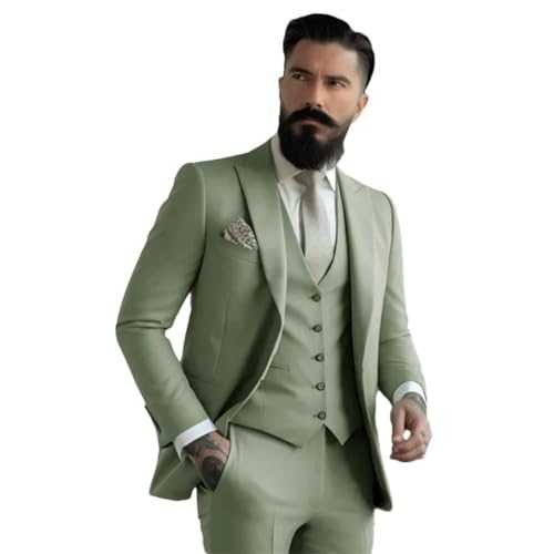 Mens Tuxedo Wedding Suits for Men Groom Wear Formal Men Suit Prom Party Blazer+Pants+Vest