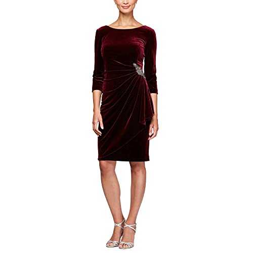 Alex Evenings Women's Short Sleeveless Velvet Dress (Petite and Regular Sizes) Special Occasion