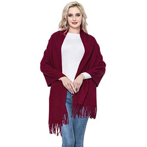 vimate Cashmere Wool Shawl Scarf,Winter Thick Super Soft Pashminas Shawl Wrap Stole