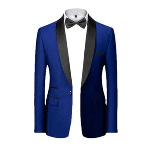 BoShiNuo Men's Classic Tuxedo Blazer - Slim Fit, Satin Lapel Suit Jacket for Formal Events, Weddings, and Black-Tie Occasions