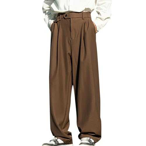 Foweknow Men's Casual Trousers Retro Simplicity Suit Trousers Solid Draped Fashionable Chino Trousers Autumn Winter Comfortable Sports Trousers Outdoor Workout Bodybuilding Mountaineering Jogging