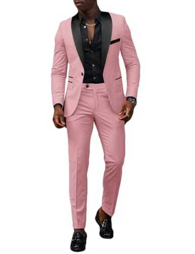 Men's Slim Fit Suit 2 Piece Suit for Men Wedding Prom Party One Button Tuxedo Suit for Man