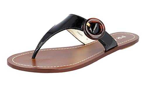 Prada Women's 1Y664D Black Leather Sandals UK 3 / EU 36