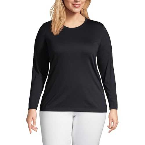Lands' End Women's Supima Cotton Long Sleeve T-Shirt - Relaxed Crewneck