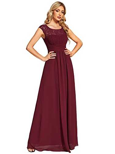 Ever-Pretty Women's Sleeveless Round Neck Long Lace Prom Dress EE01745