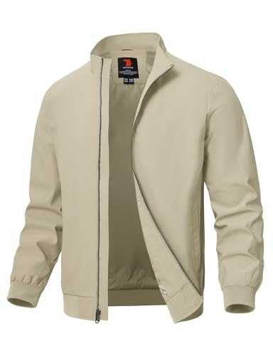 TBMPOY Men's Lightweight Jackets Casual Windbreaker Stylish Light Golf Full Zip Up Work Dress Business with Zip Pockets