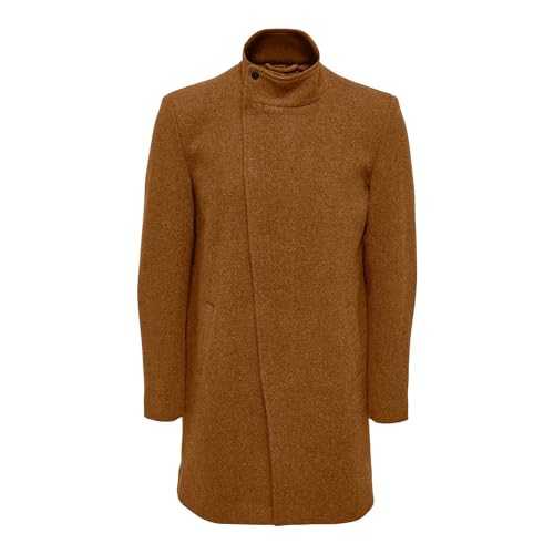 Only & Sons Justin Highneck Wool Coat Monks Robe MELANGE (Large)