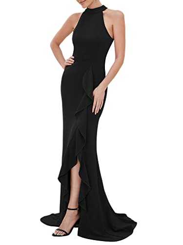 Ever-Pretty Women's Elegant Evening Dress Bodycon Halter Ruffle Formal AE00005