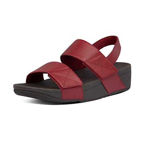 FitFlop Mina Leather Back-Strap Sandals, Maroon, Size 8