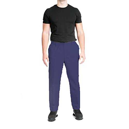 Inspire Me Mens Rugby Trousers Fully Elasticated Stretch Waist Band Zip Button Fastening Casual Formal Work Pant