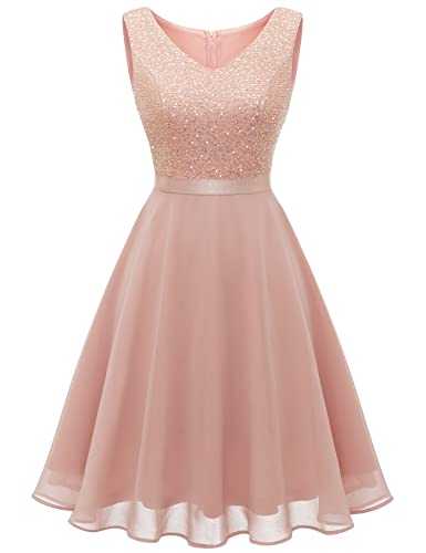 Dressystar Women's Sequin Cocktail Dress A-Line Youth Consecration Dresses Glitter Wedding Party Dress