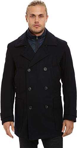 Marc New York by Andrew Marc Men's Mulberry Wool Peacoat with Removable Bib