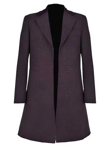 Bexhide Men's Classic Dr. Who Wool MS 11th Purple Long Costume Trench Coat