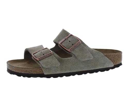 Men's Suede Soft Footbed Arizona Sandal, Taupe, 6 Narrow Women/4 Men