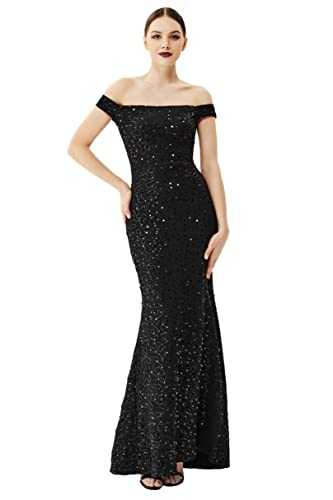 BABEYOND Prom Dresses for Women – Sweep Train Dress Long Mermaid Dress Sequin Evening Gown for Party Formal