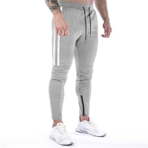 Stretchy Work Trousers Men Mens Casual Trousers Multi-Pocket Slim Fit Sports Jeans Elasticated Waist Bodybuilding Workout Running Sweatpants M-3Xl Mens Joggers with Zip Pockets XL Denim Men'S