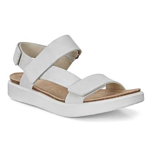 ECCO Women's Corkspheresandal Ankle Strap Sandals, White (White 1007), 8.5 UK