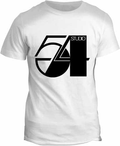 Men's Studio 54 T-Shirt York Disco Mic Dance Northern Soul Retro 70S 80S Tee White