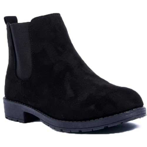 MyShoeStore Womens Ankle Boots Ladies Chelsea Military Army Combat Boots Biker Smart Block Low Heel Zip Up Elasticated Casual Work Office High Top Formal Shoes Booties