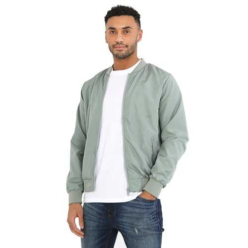 BRAVE SOUL Mens Bomber Jacket Full Zip 100% Polyester Long Sleeve Outdoor Jacket for Men UK, Size: S to XL