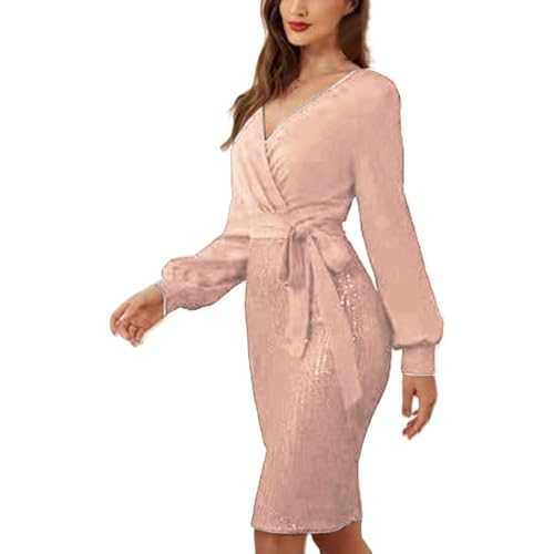 Ladies Evening Dresses Size 18-20 | Party Dresses For Women Uk Plus Size Sequin Dress Sexy Elegant Sparkly Dress Wrap Dress Temperament Fishtail Dress Slim Cocktail Dresses Hosting Prom Dress