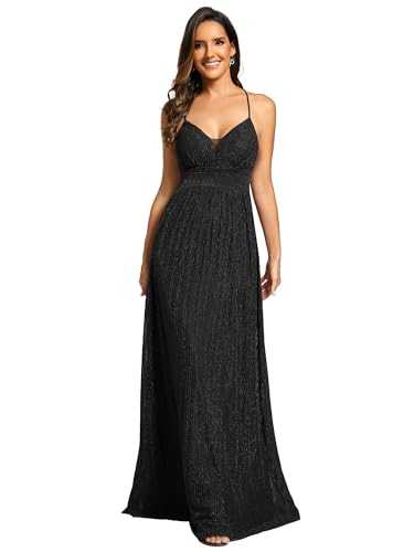 Ever-Pretty Prom Dress Sparkle Sleeveless Backless Formal Evening Dress with V-Neck 21961