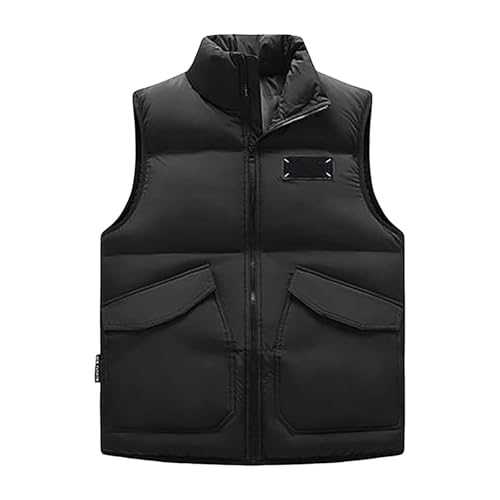 Men'S Casual Down Vest Shirt Zipper Collar With Pockets Winter Warm Bottoming Shirt Jacket Rain Man L10 Gothic Costume Men Halloween Cardigan Leather Bomber Jacket Football Jackets Men